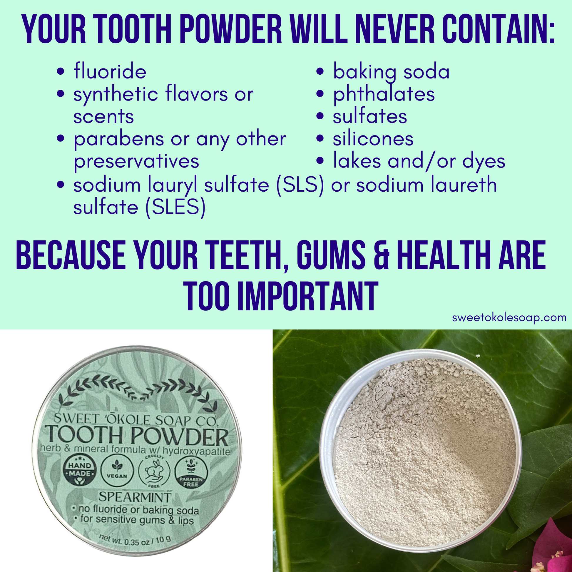 wholesale tooth powder mint